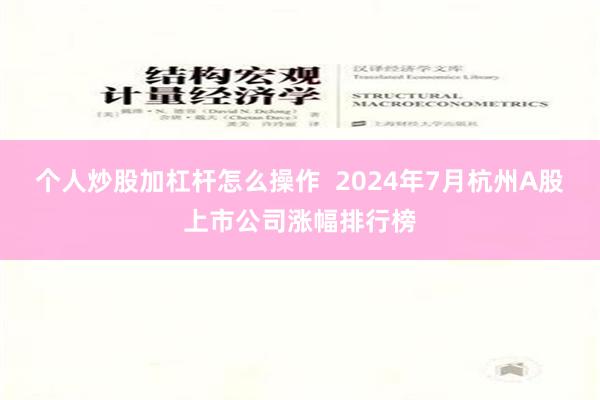 个人炒股加杠杆怎么操作  2024年7月杭州A股上市公司涨幅排行榜