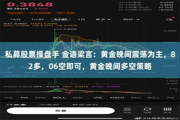 私募股票操盘手 金语梁言：黄金晚间震荡为主，82多，06空即可，黄金晚间多空策略