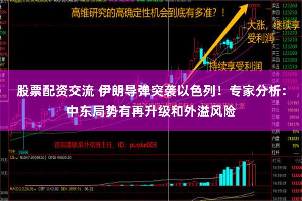 股票配资交流 伊朗导弹突袭以色列！专家分析：中东局势有再升级和外溢风险