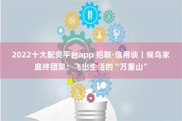 2022十大配资平台app 招联·信用谈丨候鸟家庭终团聚：飞出生活的“万重山”